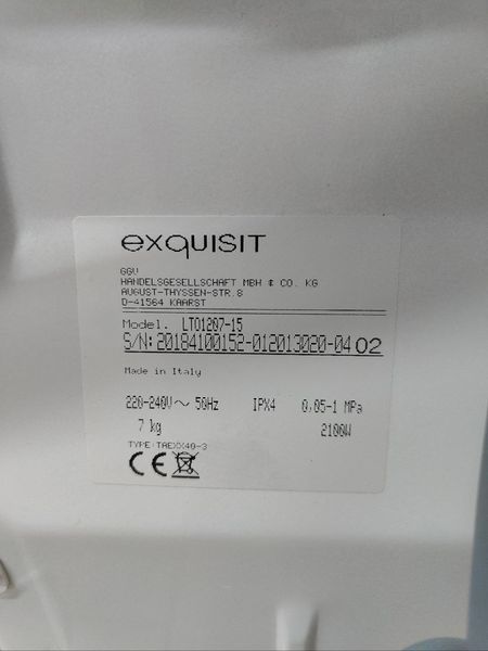 Стиральная машина вертикальная Exklusiv LT01207 15 2100W 7кг sn 201841001520120130200402 000051685 фото