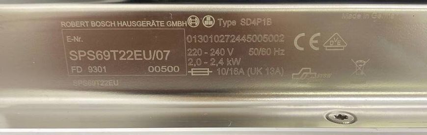 Посудомийна машина Bosch SD4P1B 2600W sn 9301 000048712 фото
