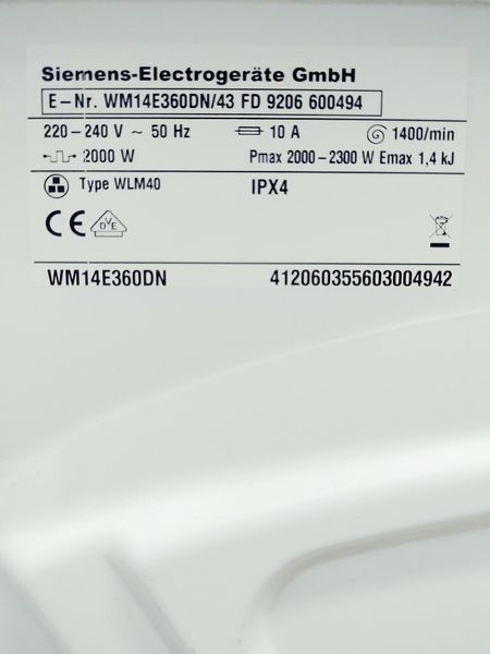 Стиральная машина Siemens IQ300 WM14E360DN 43 000036697 фото