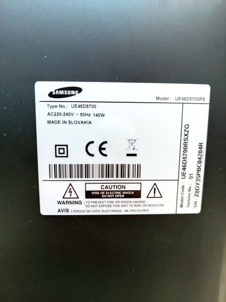 ТБ 46 Samsung UE46D5700RS LCD Full HD 140w sn Z8DY3SPBC04284R 000046161 фото