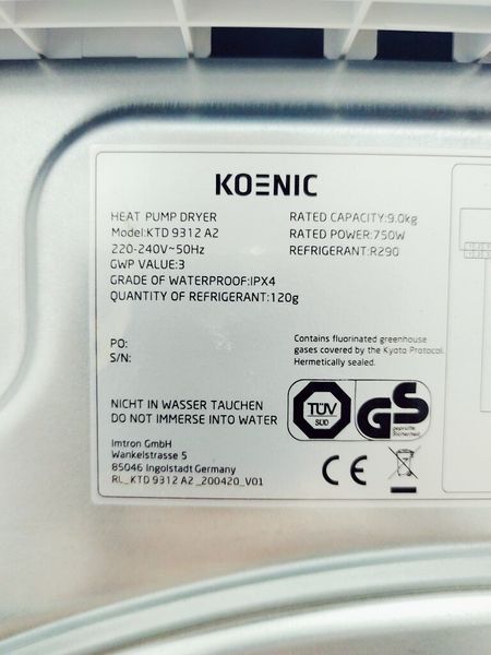 Сушильная машина Koenic KTD 9312 A2 000039440 фото