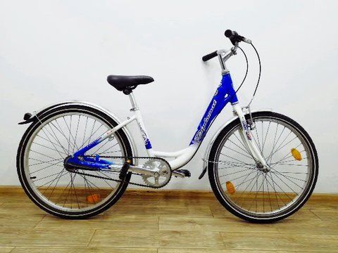 Велосипед 24 Diplomat City 200 дамка біло-блакитний алюміній 000013337 фото