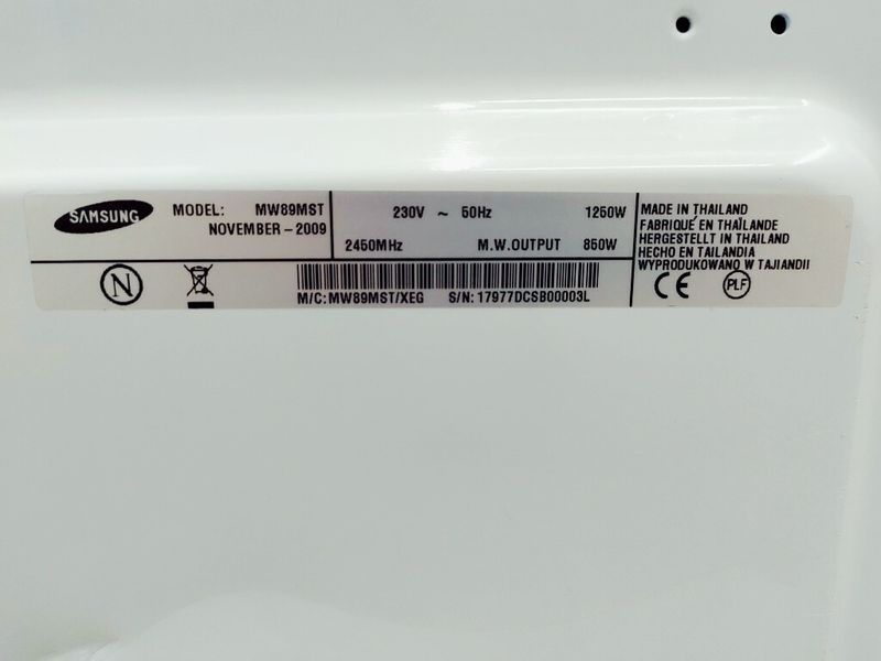 Мікрохвильова піч Samsung MW89MST 1250w sn 17977DCS800003L 000036900 фото
