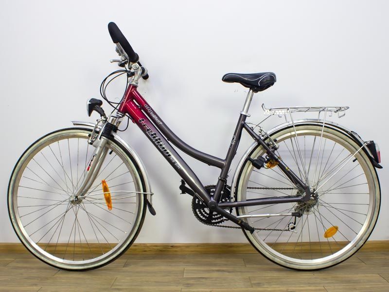 Велосипед 28 Trekking Ali Bike дамка сіро червоний алюм 000019458 фото