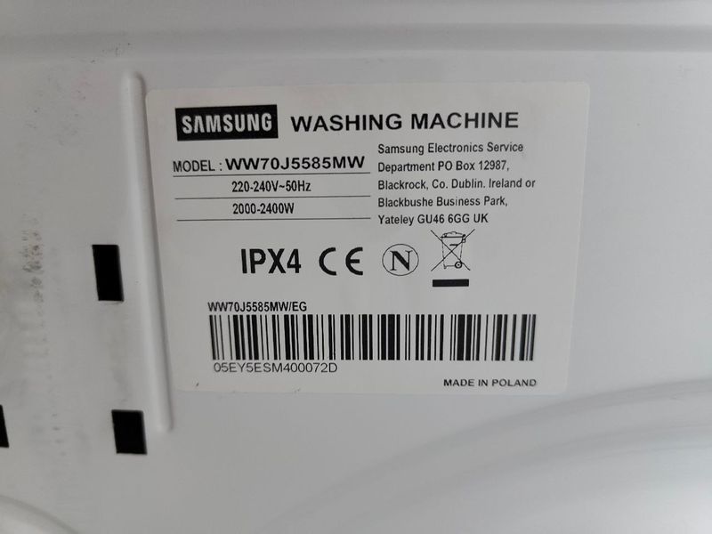 Пральна машина Samsung WW70J5585MW 2400W 7кг sn 05EY5ESM400072D 000053446 фото