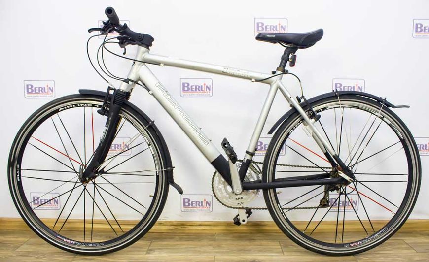 Велосипед 28 Fitness suspension comfort дорожній чорно сірий алюм 000005581 фото