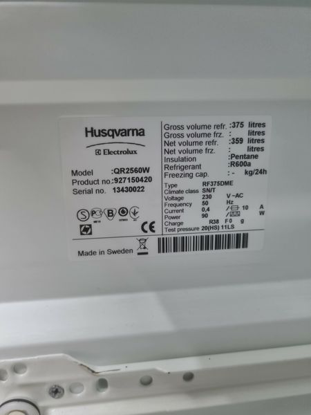 Холодильник однокамерний Husqvarna QR2560W 359л 90w sn 13430022_партія 3 номер 172 000040901 фото