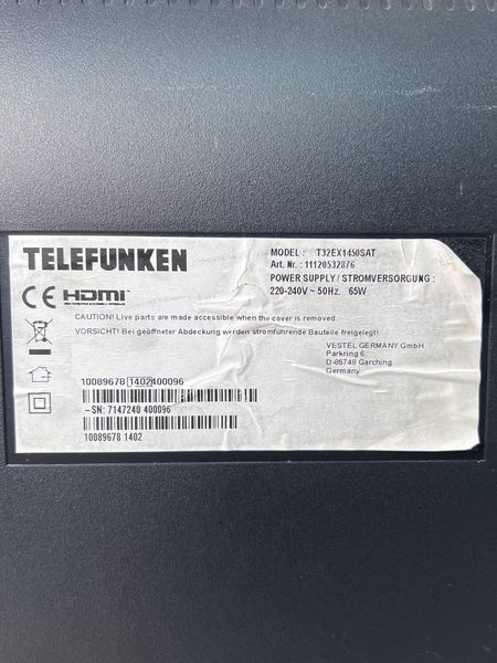 Телевизор 32 Telefunken T32EX1450SAT HD 000039472 фото
