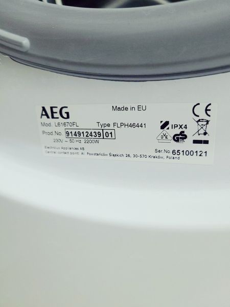Стиральная машина AEG L61670FL 000039686 фото