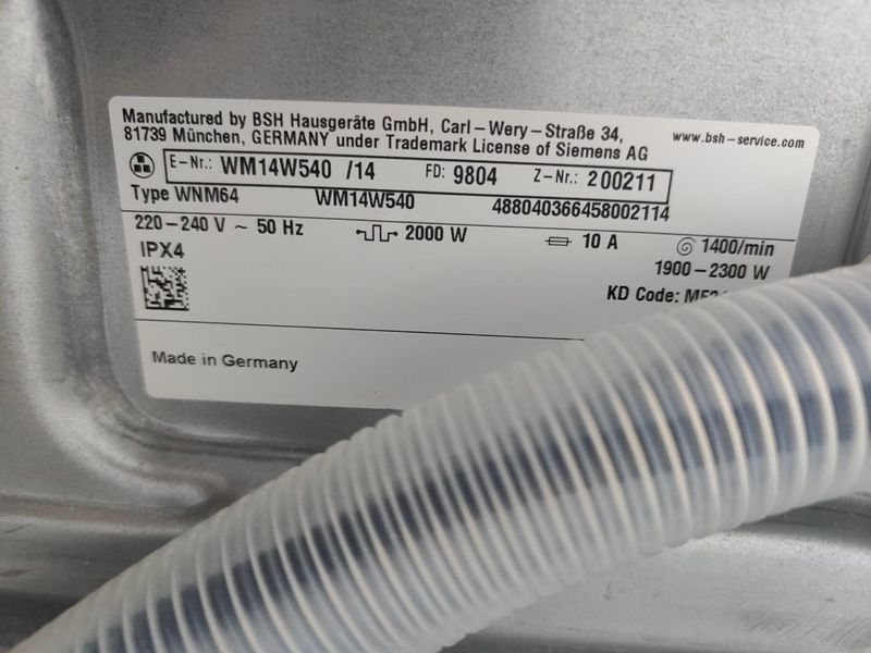 Стиральная машина Siemens iQ700 Vario Perfect WM14W540 8кг sn 9804200211 000053108 фото