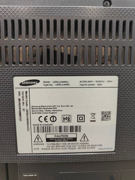 Телевизор Samsung UE50JU6450U 189W sn 0BJNHIH400076Z 000050551 фото