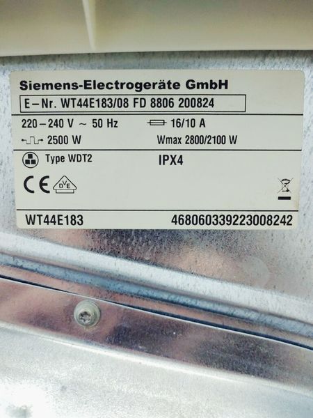 Сушильная машина Siemens WT44E183 08 000037205 фото