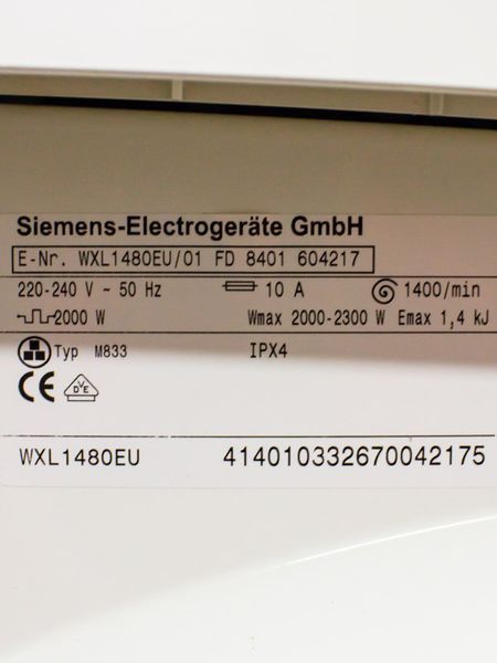 Стиральная машина Siemens WXL1780EU 01 000031509 фото