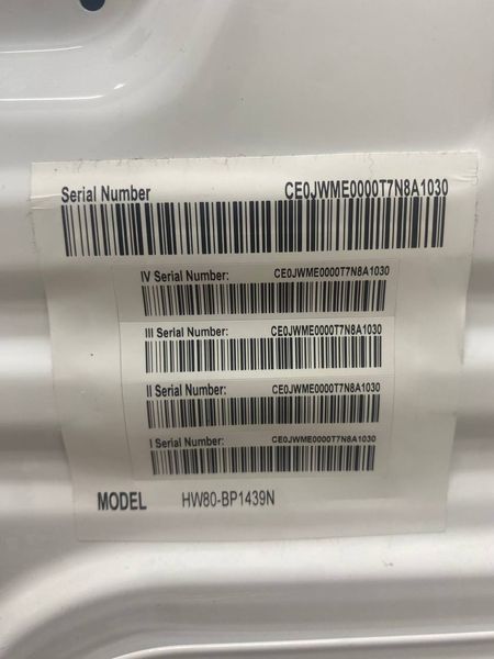 Стиральная машина Haier HW80 BR1439R 1900W 8кг sn CE0JWME0000T7N8A1030 000048174 фото