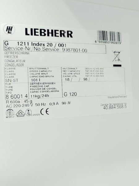 Морозильный шкаф Liebherr G 1211 Index 20 001 000035542 фото