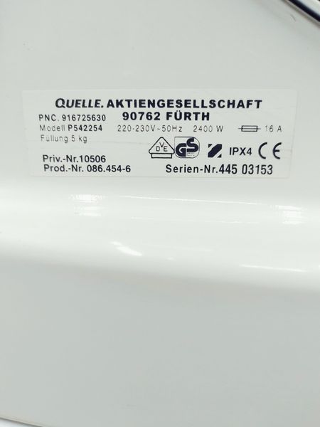 Сушильна машина Privileg P542254 2400w 5 кг sn 44503153 000042779 фото