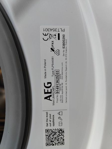 Стиральная машина AEG Series 6000 L6AMZ48FL 1900W 8kg sn 53800290 000051951 фото
