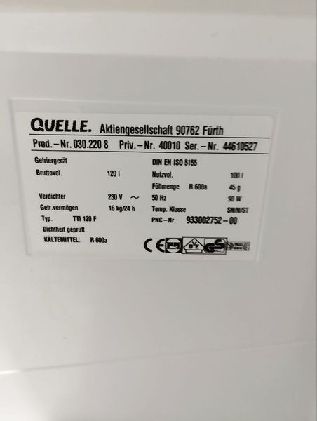 Морозильная камера Quelle TTI 120F 90W 100л sn 44610527 000047918 фото