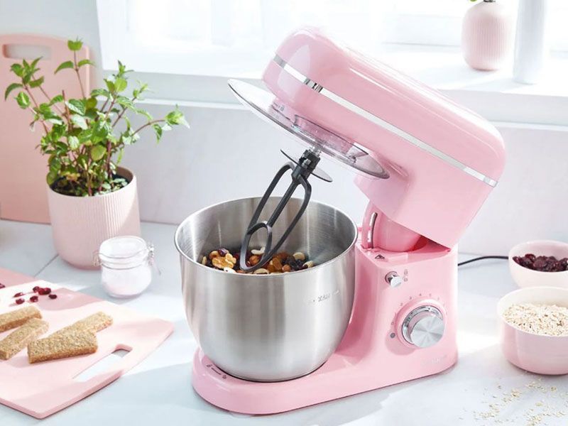Миксер планетарный тестомес SilverCrest SKM 600 C2 600w 5л Pink Gloss 000042413 фото