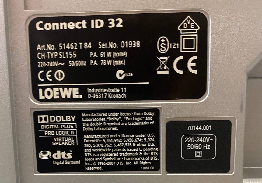 Телевизор Loewe&nbsp;Connect ID 32 78W sn 01938 000048684 фото