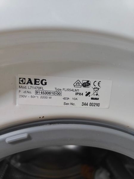 Стиральная машина AEG L71470FL 2200W 6kg sn 34400290 000050739 фото