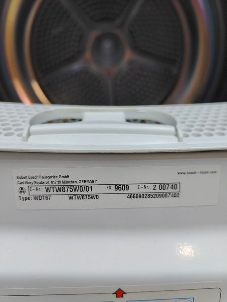 Сушильная машина Bosch Serie 8 WTW875W0 1000W sn 00740 000051965 фото