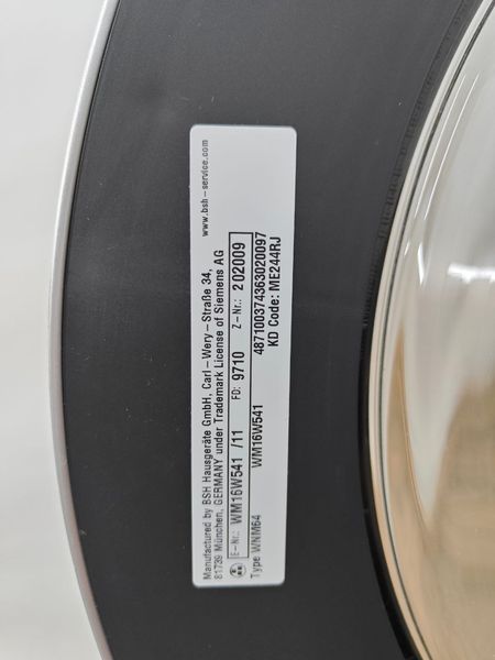 Стиральная машина Siemens iQ700 WM16W541 2100W 8kg sn 02009 000051956 фото