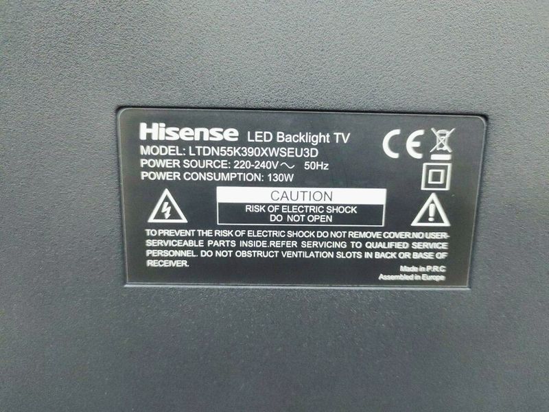 ТБ 55 Hisense LTDN55K390XMSEU3D LED 4K Smart TV 130w sn 9TE55G145271ESJCKBT0190 000037694 фото