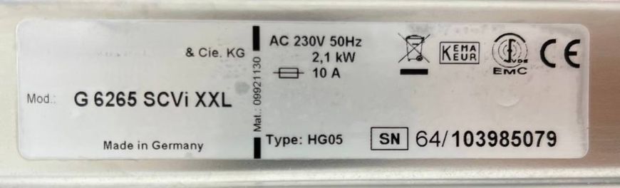 Посудомийна машина Premium G 6265 SCVi XXL 2100W 14ком sn 64103985079 000049199 фото