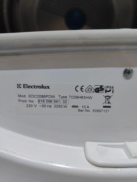 Сушильна машина Electrolux EDC2086PDW 2250W 8кг sn 50897121 n528 000050810 фото