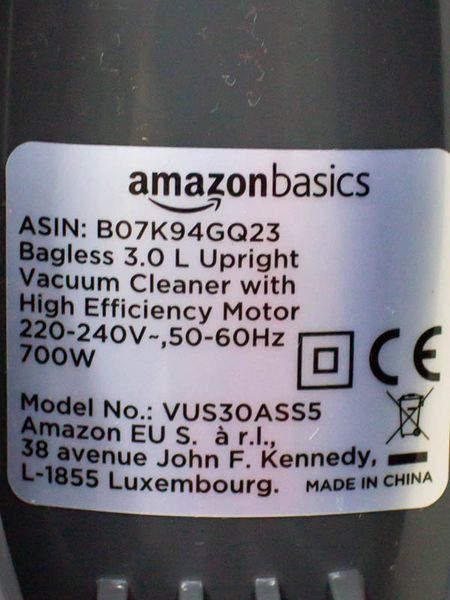 Пилосос вертикальний AmazonBasics VUS30ASS5 700w стік LPNHK067113075 130е 000030727 фото