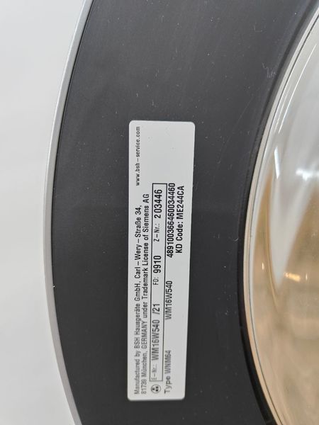 Пральна машина Siemens iQ 700 WM16W540 2000W 8кг sn 03446 000051969 фото
