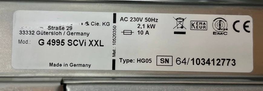 Посудомийна машина Premium G 4995 SCVi XXL 14ком sn 64103412773 000049196 фото