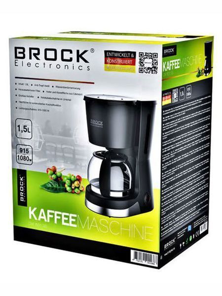 Кофеварка капельная Brock CM 1501 SS 1080w 1500мл Black 000045727 фото