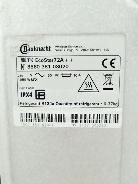 Сушильна машина Bauknecht TK EcoStar72A 1050w 7 кг sn 071428000213 000038278 фото