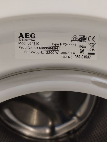 Стиральная машина Aeg L64840 6кг 2200w sn 95001537 000046254 фото