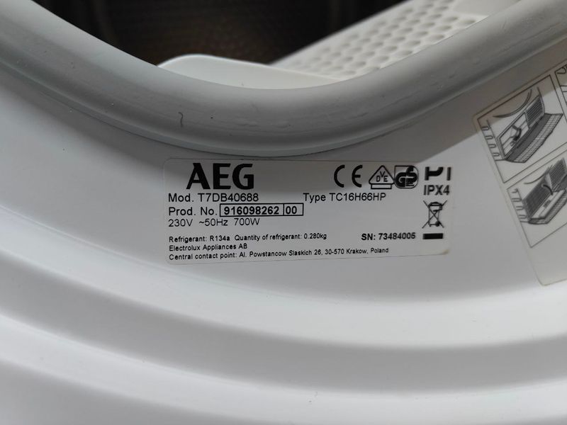 Сушильна машина AEG 8000Series Lavaterm T8DS86689 700W 8кг sn 91609791000 000051959 фото