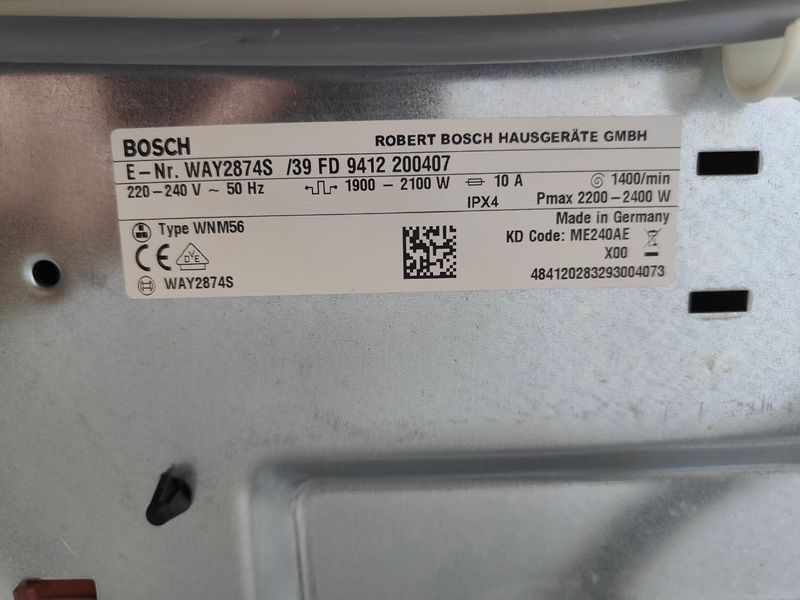 Пральна машина Bosch HomeProfessional WAY2874S 2100W 8кг sn 200407 000053184 фото