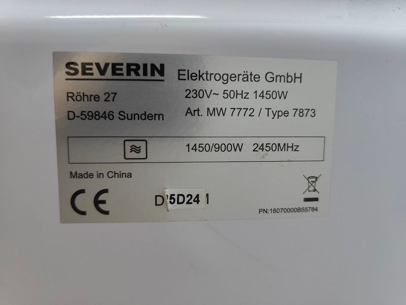 Микроволновая печь Severin MW7772 1450W sn 25D24 000051104 фото