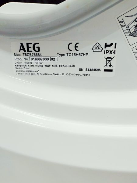Сушильная машина AEG 8000 Series T8DE76684 000042772 фото