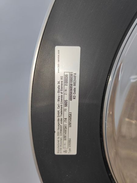 Стиральная машина Siemens iQ700 WM14W5A1 2300W 8кг sn 9805200036 000052020 фото