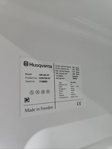 Холодильник двокамерний Husqvarna GM360KF160W 188+127л sn 74106964 n 453 000049665 фото