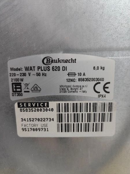 Пральна машина вертикальна Baucknecht WAT Plus620DI 2100W 6кг sn 858352003040 000051185 фото