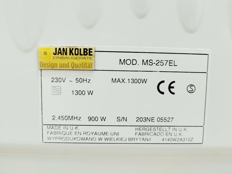 Мікрохвильова піч Jan Kolbe MS 257EL 1300w sn 203NE05527 000037658 фото