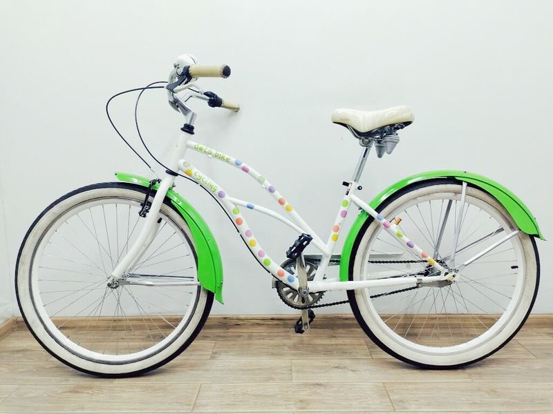 Велосипед 26 KS Cycling DotsBike підлітковий білий хром 000039827 фото