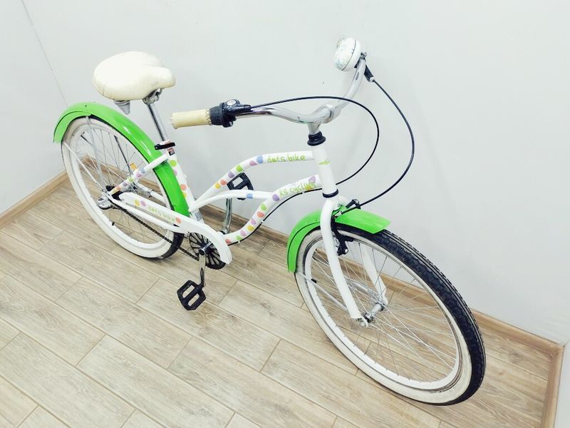 Велосипед 26 KS Cycling DotsBike підлітковий білий хром 000039827 фото