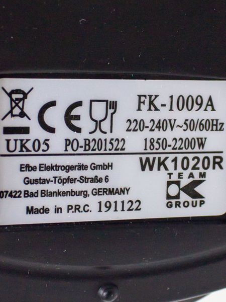 Електрочайник Team Kalorik FK 1009A 2200w сток LPNHE589714146 36е 000033516 фото