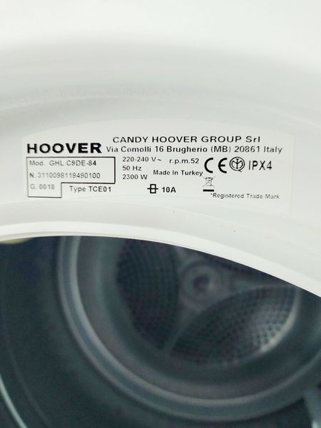 Сушильна машина Hoover GHL C9DE 84 2300w 9 кг sn 3110098119490100 000037665 фото