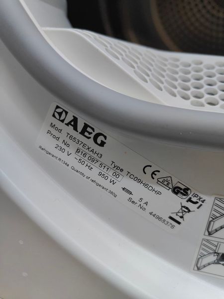 Сушильная машина AEG T6537EXAH3 950W 7кг sn 44968376 000049949 фото