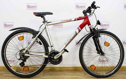 Велосипед 26 Kalkhoff Moonrider гірський сіро-червоний алюм 000012374 фото